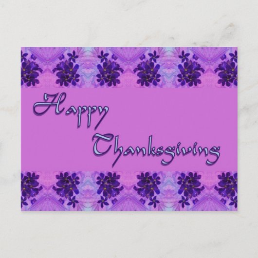 Cartes Pour Fêtes Annuelles Fleurs violettes bons thanksgivings (Devant)