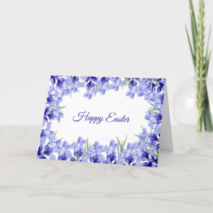 Cartes Pour Fêtes Annuelles Fleurs violettes de Pâques Aquarelle Vintage