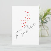 Cartes Pour Fêtes Annuelles Floating Hearts To My Valentine Scripted (Debout devant)