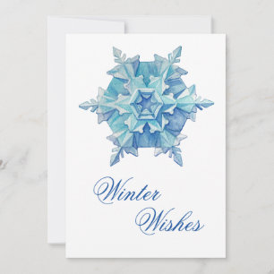 Cartes Pour Fêtes Annuelles Flocon de neige aquarelle
