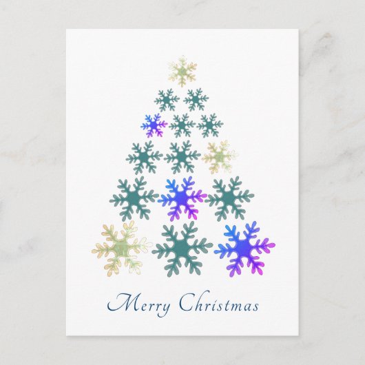 Cartes Pour Fêtes Annuelles Flocon de neige Arbre de Noël Joyeux Noël (Devant)