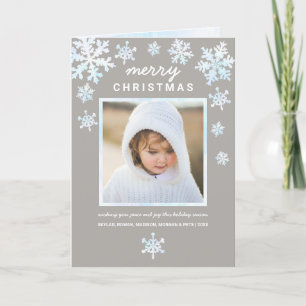 Cartes Pour Fêtes Annuelles Flocon de neige blanc Optique neige hivernale Ajou