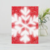 Cartes Pour Fêtes Annuelles Flocon de neige blanc pailleté rouge élégant (Debout devant)