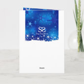 Cartes Pour Fêtes Annuelles Flocon de neige bleu d'hiver de Noël (Dos)