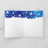 Cartes Pour Fêtes Annuelles Flocon de neige bleu d'hiver de Noël (Intérieur)