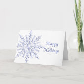 Cartes Pour Fêtes Annuelles Flocon de neige bleu Noël d'affaires (Devant)