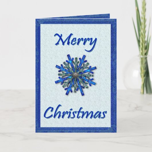 Cartes Pour Fêtes Annuelles Flocon de neige Bleu Pays (Devant)