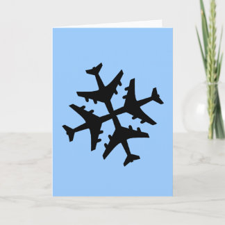 Cartes Pour Fêtes Annuelles Flocon de neige d'avion
