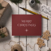 Cartes Pour Fêtes Annuelles Flocon de neige élégant de Noël Simple Rouge