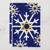 Cartes Pour Fêtes Annuelles Flocon de neige étoile de David (Devant / Derrière)