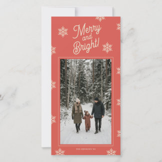 Cartes Pour Fêtes Annuelles Flocon de neige joyeux et lumineux Haut Photo pers