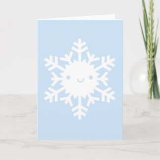 Cartes Pour Fêtes Annuelles Flocon de neige kawaii d'hiver