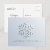 Cartes Pour Fêtes Annuelles Flocon de neige moderne et élégant | Salutations (Devant / Derrière)