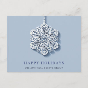 Cartes Pour Fêtes Annuelles Flocon de neige moderne Noël Accueil d'entreprise