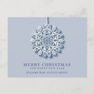 Cartes Pour Fêtes Annuelles Flocon de neige moderne Noël Accueil d'entreprise