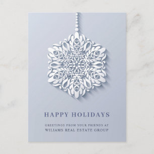 Cartes Pour Fêtes Annuelles Flocon de neige moderne Noël Accueil d'entreprise