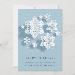Cartes Pour Fêtes Annuelles Flocon de neige moderne Noël Accueil d'entreprise