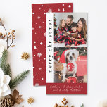 Cartes Pour Fêtes Annuelles Flocon de neige moderne rouge et blanc Noël<br><div class="desc">Créez vos propres cartes de Noël uniques avec ce design simple et moderne avec des flocons de neige rouges et blancs. Ajoutez vos propres photos et éditez le texte sans effort.</div>