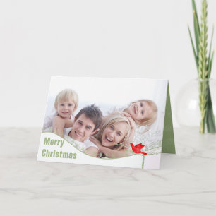 Cartes Pour Fêtes Annuelles Flocon de neige Noël Bird - Avec Vos Photos
