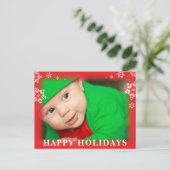 Cartes Pour Fêtes Annuelles Flocon de neige Noël Photo Holiday ❄️ Elegant Fros (Debout devant)
