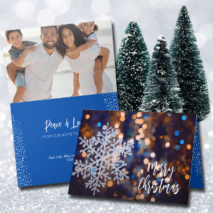 Cartes Pour Fêtes Annuelles Flocon de neige - Noël - photo pliée
