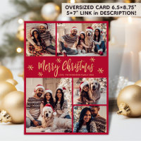 Flocon de neige rouge et or 5 Collage photo Noël