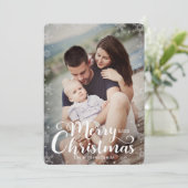 Cartes Pour Fêtes Annuelles Flocon de neige simple Joyeux Noël à saigner (Debout devant)