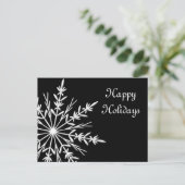 Cartes Pour Fêtes Annuelles Flocon de neige sur Black Business Joyeuses vacanc (Debout devant)