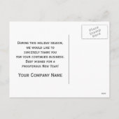 Cartes Pour Fêtes Annuelles Flocon de neige sur Black Business Joyeuses vacanc (Dos)