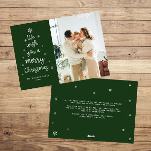 Cartes Pour Fêtes Annuelles Flocon de neige vert moderne Joyeux Noël Photo