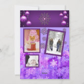 Cartes Pour Fêtes Annuelles Flocon de neige violet Photo de Noël (Dos)