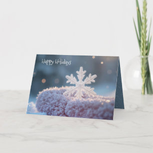 Cartes Pour Fêtes Annuelles Flocon de Noël sur un gant rose