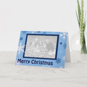 Cartes Pour Fêtes Annuelles Flocons de neige bleus