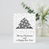 Cartes Pour Fêtes Annuelles Flocons de neige d'arbre de Noël Joyeux Script (Debout devant)