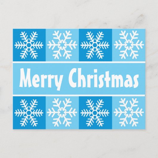 Cartes Pour Fêtes Annuelles Flocons de neige de Noël bleus (Devant)
