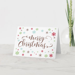 Cartes Pour Fêtes Annuelles Flocons de neige fantaisie, Joyeux Noël tape à écr