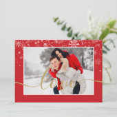 Cartes Pour Fêtes Annuelles Flocons de neige photo modernes écriture amour  (Debout devant)