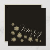 Cartes Pour Fêtes Annuelles Flocons de neige sur un Noël noir Non-Photo (Devant / Derrière)