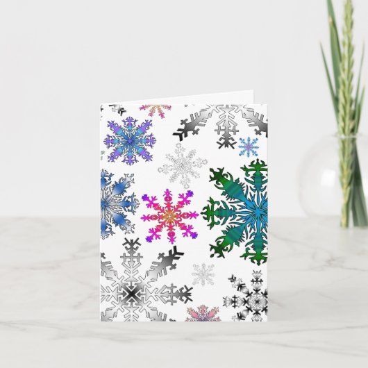 Cartes Pour Fêtes Annuelles flocons fous (Devant)