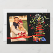 Cartes Pour Fêtes Annuelles Floral Art Moderne Arbre de Noël Photo (Devant)