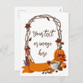 Cartes Pour Fêtes Annuelles Floral Automne Fleurs Citrouille Café (Devant / Derrière)