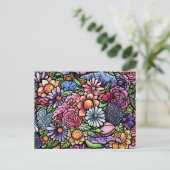 Cartes Pour Fêtes Annuelles Floral Bouquet Spring Flower (Debout devant)