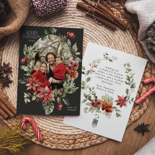 Cartes Pour Fêtes Annuelles Floral Elegant Aquarelle Joyeux Noël Photo