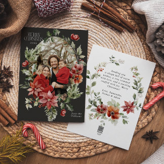 Cartes Pour Fêtes Annuelles Floral Elegant Aquarelle Joyeux Noël Photo