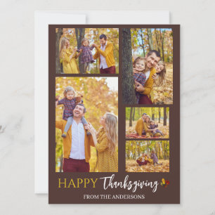 Cartes Pour Fêtes Annuelles Floral Fall Moderne Bon thanksgiving photo de fami