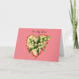 Cartes Pour Fêtes Annuelles Floral Heart Valentine's Day Card