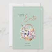 Cartes Pour Fêtes Annuelles Floral Joyeux Panier de Pâques (Devant)