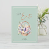 Cartes Pour Fêtes Annuelles Floral Joyeux Panier de Pâques (Debout devant)