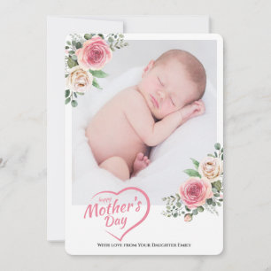 Cartes Pour Fêtes Annuelles Floral, Rose roux, Joyeuse fête des mères 1 Photo