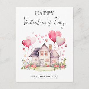Cartes Pour Fêtes Annuelles Floral Valentine's Day House avec les coeurs